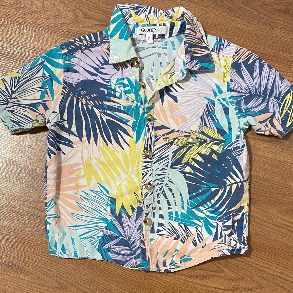 ✨8/$10. George. Floral button down. 3T